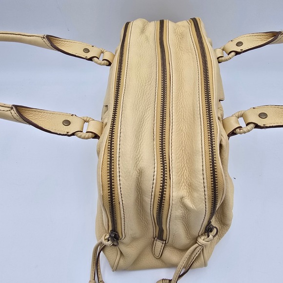 Cole Haan Leather Satchel Handbag Cream Neutral Top Handle Bag Women - Picture 5 of 14